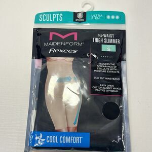 Maidenform Flexees Cool Comfort Hi-Waist Thigh Slimmer Shapewear Ultra Firm Smal